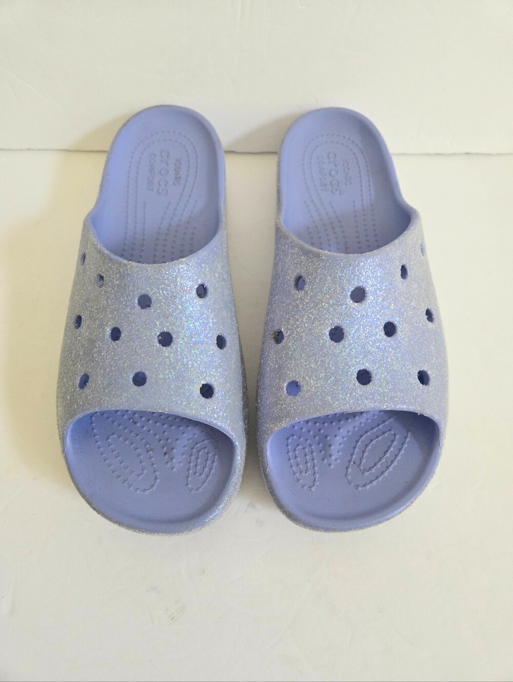 Crocs Classic Platform Slides Sandals Glitter Size 10 - Picture 9 of 14